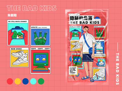 the bad kids 04 branding design flat illustration typography vector