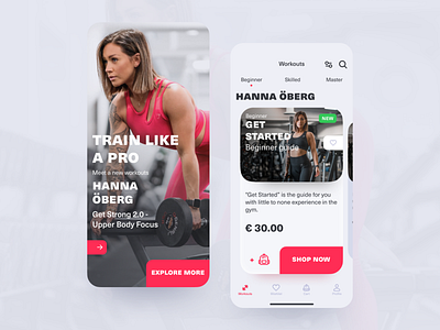 Workouts e-commerce app 2020 ecommerce fitness gym app ios app workout workout tracker