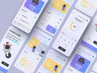 Language School App 2020 app concept design ecommerce figma ios ios app language school languages ui