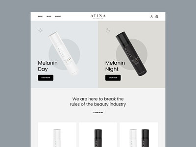 Beauty Shop beauty beauty product call to action clean ui cosmetic shop cosmetics ecommence ecommerce ecommerce design minimal design minimal shop shop simple shop design split screen splitscreen web design webdesign