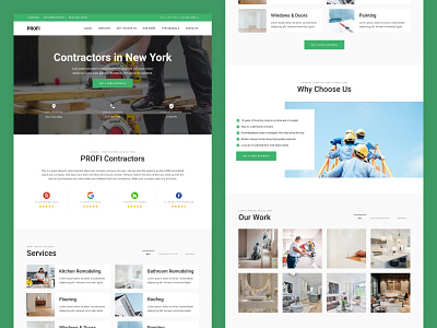 Contractor Landing Page bootstrap bootstrap landing page bootstrap template call to action contractor cta first screen gallery landing design landing page landing page design landing page ui landing pages minimal landing page modern landing page reviews services tabs web design website design