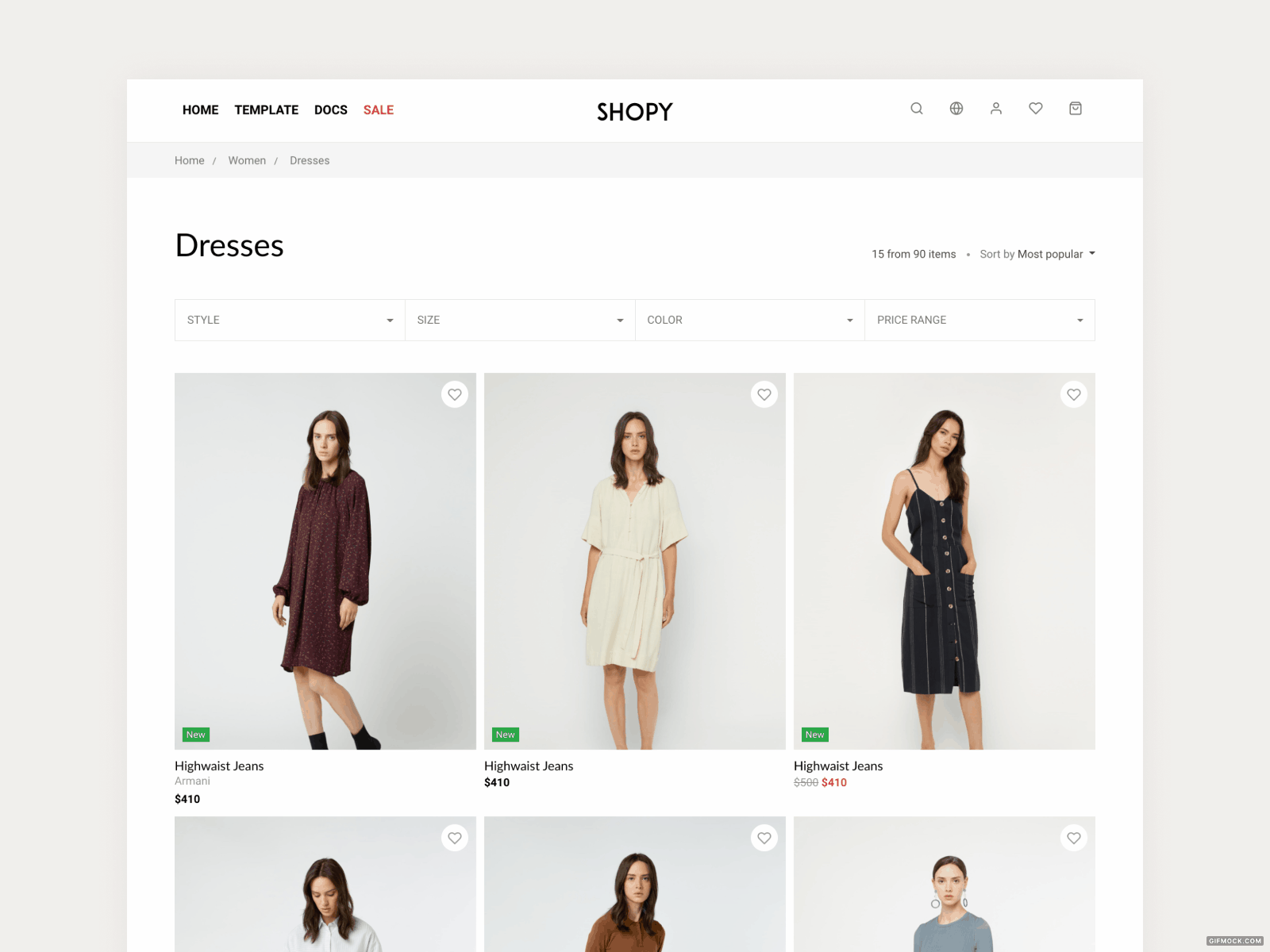 Full Width ECommerce Listing By Dima Cebanas On Dribbble