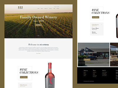 Winery classic crips design flat modern web design wine winery