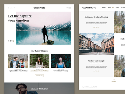 New Photography Theme about clean flat footer header menu minimal modern search slider testimonials typography