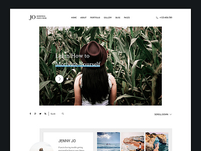 Jo - Photography Portfolio WordPress Theme blog clean instagram minimal modern photo photography portfolio slider theme white wordpress