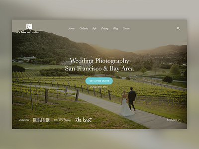 First screen for Photography Website (contest) call to action first screen homepage photographer photography typography ui ux wedding