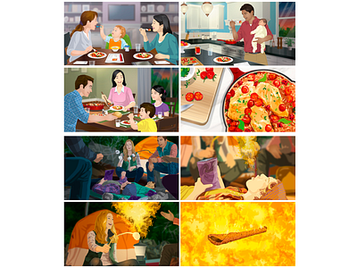 storyboards 13 advertising baby camp commercial food illustration vector outdoor storyboard storyboarding storyboards vector