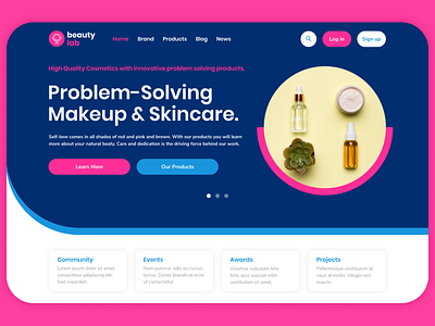 Website concept for a cosmetics company - BeautyLab beauty branding concept cosmetic design dribbble figma figmadesign mainpage web web design website website design