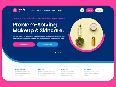 Website concept for a cosmetics company - BeautyLab