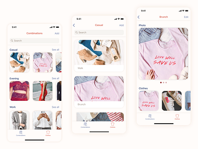 Pocket wardrobe - Mobile app concept