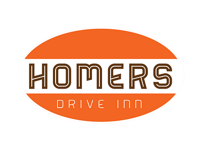 Homers Drive Inn logo bender brand branding brown glyph homers identity illustrator logo losttype orange vector