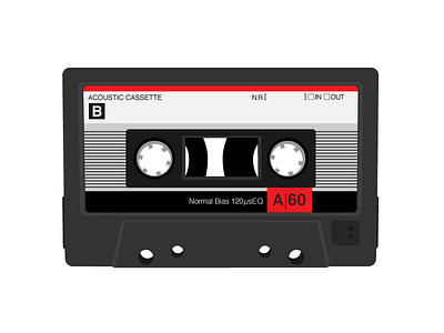 Cassette Tape 80s cassette illustrator retro tapes tech vector