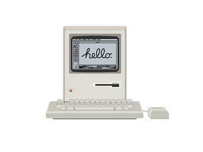 Macintosh 128k 128k 80s apple classic mac macintosh retro vector vector art