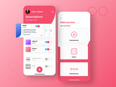 Subscription Management App Design app design concept design design figma interaction ios minimal ui ux web