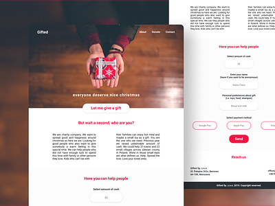 Gifted - Concept website for donating gifts concept design figma landing landing page minimal ux web webdesign website design