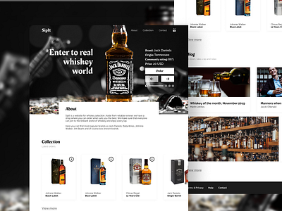 SipIt - Concept website for whiskey enthusiasts clean concept design design figma ui web web design webdesign website www