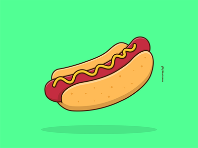 Hotdog adobe illustrator art artwork design designer drawing flat flatdesign food illustration foodie graphicdesign hotdog illustration street food vector vector illustration vectorart