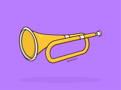 Bugle adobe illustrator art bugle digitalart flatdesign graphicdesign illustration music musical instrument vector