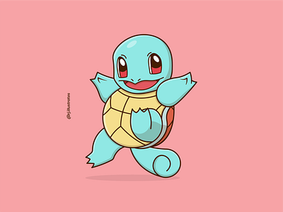 Squirtle adobeillustator anime art artwork cartoon design designer drawing fanart flat flat design flatdesign flatvector graphicdesign illustration pokemon squirtle vector vectorart vectorillustration