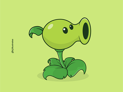 Peashooter adobe illustrator artwork cartoon illustration character characterdesign design flat illustration game art gaming graphicdesign green illustration peas peashooter plants vector vectorart