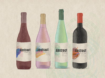 Abstract Vineyard art branding color design illustration packaging palette procreate product