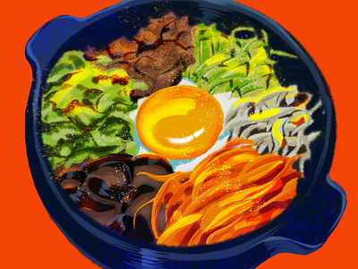 bibimbap food illustration illustration korean food procreate
