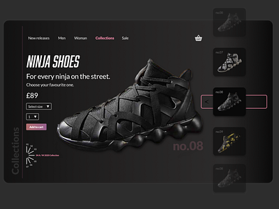 Ninja Shoes branding design illustration shoes shop ui web