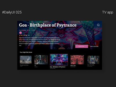 Daily UI :: 025 - TV app
