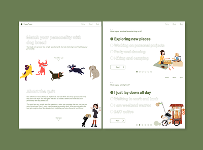 Match with your perfect dog breed design quiz ui webdesign