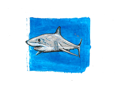 Mako Shark acrylic animal art animal illustration graphic graphic art illustration illustration art illustrator metallic mix media nature nature illustration ocean life paint painter painting sealife shark