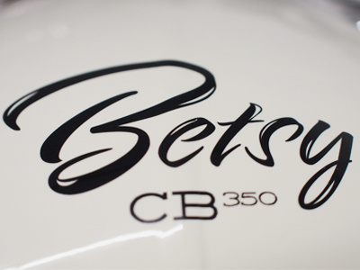 Betsy logo motorcycle typography