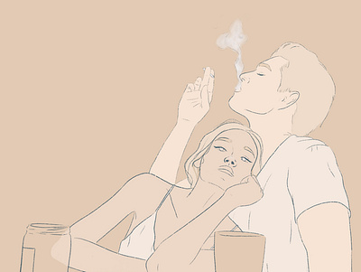 Smoke Break art illustration sketch