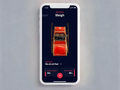 Reindeer & Sleigh — Santa's Little Helper animation app christmas clean dark dash dashboard ios motion reindeer transitions ui ux xmas