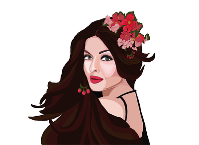 Aishwarya Rai Bachan art bollywood design illustration illustrator photoshop potrait vector