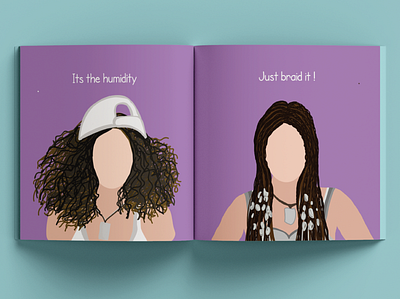 Just Braid it book digitalportrait friends illustration illustrator vector