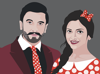 Deepveer bollywood deepveer design digitalportrait illustration mickeymouse minniemouse potrait vector vector art vector illustration