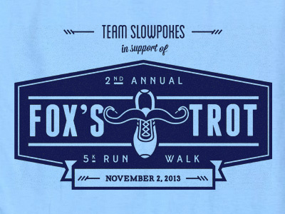 Fox's Trot 5k logo mustache