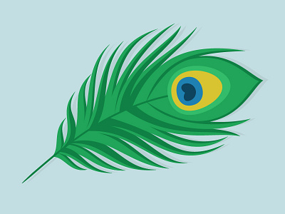 Feather blue feather green illustration peacock yellow