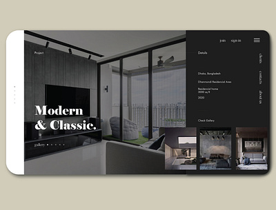 Interior design website adobe branding design flat minimal modern ui ux vector webdesign website website design