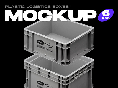 Plastic Logistics Boxes Mockup brand design brand identity branding branding mockup branding template brutalism brutalist grunge logistics logo mockup mock up mock ups mockup plasic retro ripped scratch tears template torn