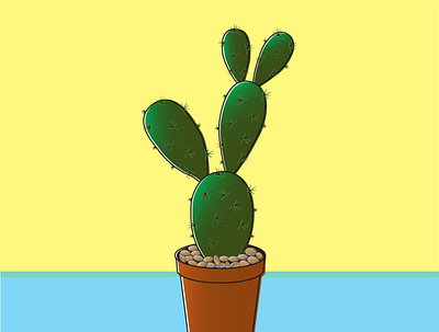 Cactus blue cactus design illustration vector yellow