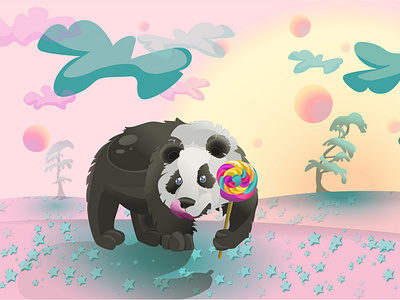 LOLLIPOP adobeillustration animalart design illustration illutration illutrator iloveanimals panda panda bear vector vectorart vectorartist vectordesign