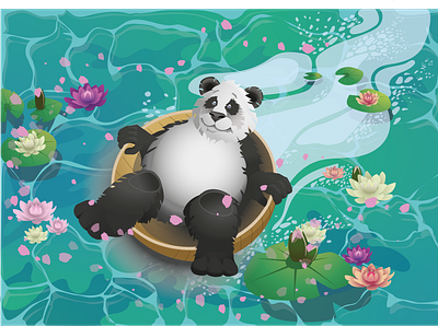 floater adobeillustration animalart illustration illutration illutrator iloveanimals panda bear vectorart vectorartist vectordesign
