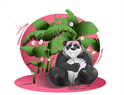 good fuc**n' morning adobeillustration animalart illustration illutration iloveanimals panda panda bear vectorart vectorartist vectordesign