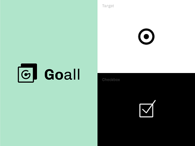 Goall app | Logo app brand identity brand identity design branding checkbox goal identity illustration logo logo design logotype target typography ui vector