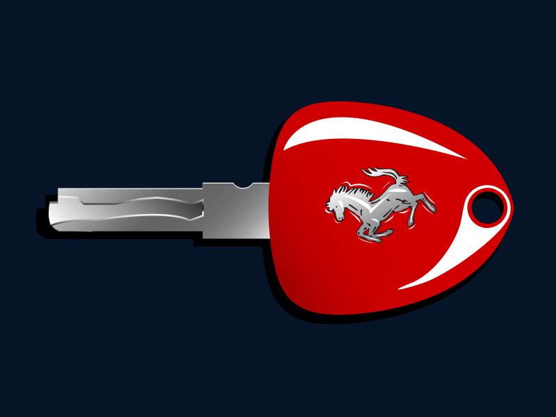 Ferrari key illustration by Andrew Chin on Dribbble