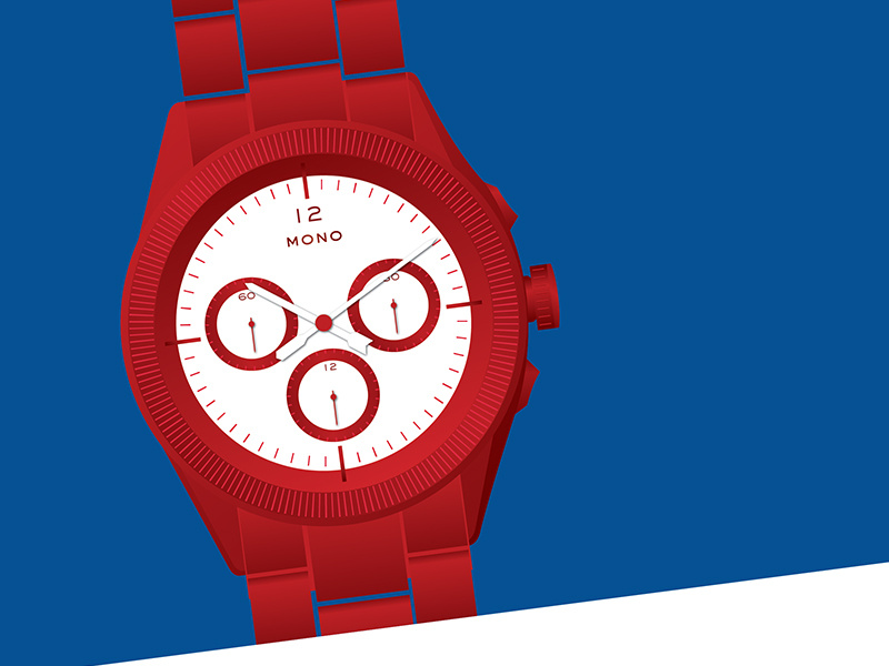 MONO Watch Illustration blue red illustration watch