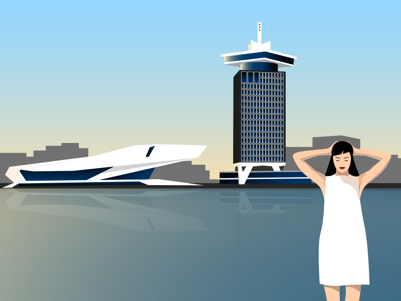 Amsterdam-Noord magic hour Illustration illustrator adobe vector illustration amsterdam eye