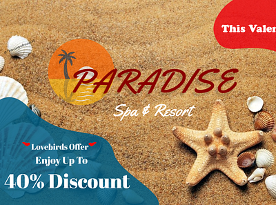 Valentine Discount- Beach Ad design graphicdesign illustration ui