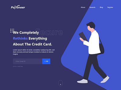 Payment Card Landing Page design icon illustration ui ux vector web webdesign